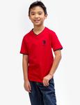 Футболка U.S. Polo Assn. Boys Basic V-neck, красный - фото 2