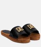 Украшенные кожаные эспадрильи Dolce&Gabbana, черный - фото