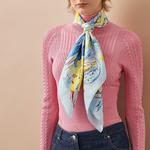 HERMES Шелковый шарф Sky Blue - фото 2