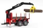 Bruder, Прицеп-кран, с 4 стволами деревьев и грейфером, 02252 - фото 2