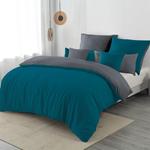 Комплект постельного белья Nesture, 3 предмета, 200х220/80x80 см, бензиновый/антрацит - фото