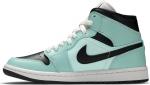 Кроссовки Wmns Air Jordan 1 Mid Aqua Black, синий - фото 3