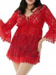 Мини-платье с кружевной накидкой Ranee's Red - фото