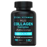 Коллаген Vital Vitamins Multi Complex Type I, II, III, V & X, 150 капсул - фото