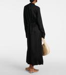 Платье-рубашка со складками Jil Sander, черный - фото 3