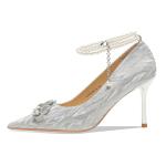 Ainer-cat Ainer cat Slim Heel High Heels 8cm Women's Silver - фото 5