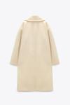 Пальто оверсайз с карманами ZARA, ваниль - фото 7