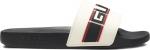 Сандалии Gucci Stripe Rubber Slide Ecru, черный - фото