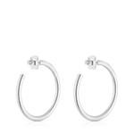 Серьги-кольца Tous Basics Long, 27 мм, серебро - фото 3