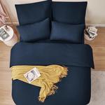 Комплект постельного белья RUIKASI, 3 предмета, 200х200/80x80, темно-синий - фото 5