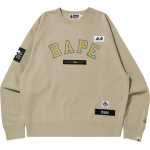 Толстовка BAPE Multi Label Relaxed Fit Crewneck 'Beige', кремовый - фото