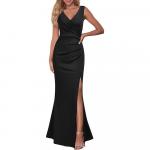 Платье Woosea Sleeveless Split Evening Cocktail Long, черный - фото