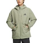 Куртка пуховая мужская палаточного зеленого цвета Adidas - фото 3