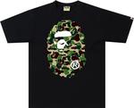 Футболка BAPE ABC Camo Big Ape Head Tee 'Black/Green', черный - фото 2
