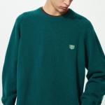Свитер Uniqlo Cow's Winter Lamb Crew Neck, зеленый - фото