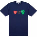 Футболка Comme des Garçons PLAY Multi Heart 'Navy', синий - фото