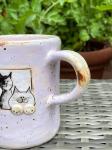 Чашки для чая ручной работы с котиками, бежевый - фото 2