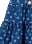 Многоярусное платье в горошек Self-Portrait Kids, синий - фото 4