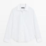 Рубашка Massimo Dutti Cotton Poplin, белый - фото