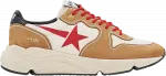 Кроссовки Golden Goose Running Sole Camel Brown Red, коричневый - фото