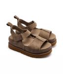 Кожаные сандалии с золотой звездой Ugg, серый - фото 3