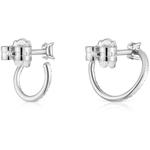 Серьги Tous Medium Short Hoop In White Gold With Diamonds Les Classiques, белое золото - фото 3