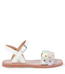 Пара кожаных сандалий с цветочными аппликациями Pom d'Api, Vernis Blanc - Multico - фото 4