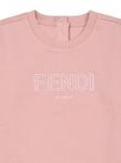 Свитер с вышитым логотипом Fendi Kids, розовый - фото 3