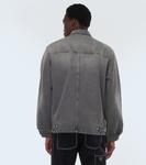 Джимовая рубашка-оверсайз Prada, серый - фото 4