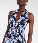 Печатаное макси-платье на бретелях Dries Van Noten, Navy - фото 4