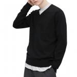 Джемпер Uniqlo Extra Fine Merino с v-образным вырезом, черный - фото