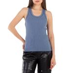 Топ с полосками и логотипом Victoria Beckham, синий - фото