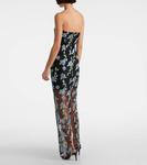 Цветочное платье-сетка Rotate, 1000 Black Comb. - фото 3