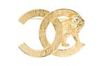 Львиные металлические серьги CHANEL, золото - фото