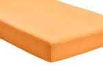 Простыня на резинке Hometex Premium Textiles Jersey 90-100x200, апельсин - фото