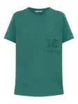 Футболка с вышитым логотипом MAX MARA, зеленый - фото