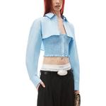 Футболка Alexander Wang с многослойной буфами и сборками, светло-голубая - фото 4