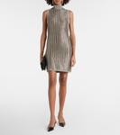 Мини-платье из смесовой шерсти Tom Ford, Metallic Olive - фото 2