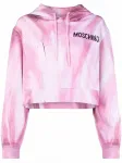 Укороченное худи с принтом Brushstroke Moschino, розовый - фото