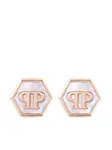 Серьги Mini с логотипом Philipp Plein, розовый - фото