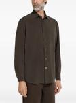 Шелковая рубашка Zegna, коричневый - фото 2