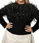 Свитер Lexia Feather - размер плюс, черный Tanya Taylor - фото 3