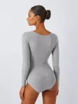 Боди John Lewis Heat Generating Ribbed Scoopsuit, цвет grey/marl - фото 2