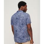 Рубашка с коротким рукавом Superdry Open Collar Print, синий - фото 2