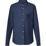 Рубашка мужская темно-синяя Louis Vuitton, темно-синий - фото