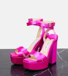 Атласные босоножки Gaia на платформе Jimmy Choo, фуксия - фото 5