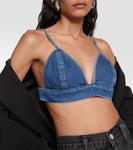 Джинсовый бюстгальтер без косточек AGOLDE, синий - фото 4