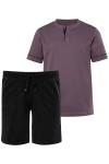 Короткая пижама JP1880, лиловый/черный - фото