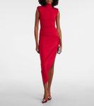 Асимметричное платье миди с декоративными элементами Area, Wine Red - фото 2