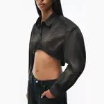 Рубашка Button Up Cropped Jacket Alexander Wang, черный - фото 6